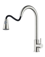 Смеситель для кухни однорычажный с вытяжным изливом Orange Steel M99-120st сталь