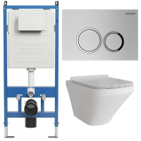 Комплект унитаза с инсталляцией Grossman Galaxy 97.4440S.01.110 с клавишей смыва