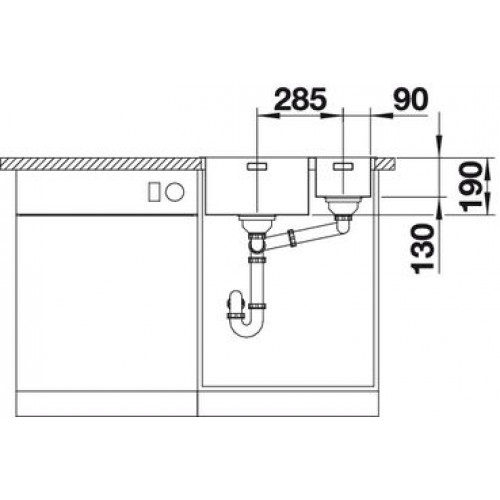 Кухонная мойка Blanco Andano 340/180-IF (чаша справа) 522973