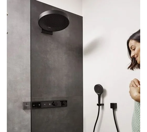 Термостат для душа на 4 потребителя Hansgrohe RainSelect 15382670 черный матовый 