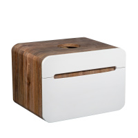 Тумба под раковину  RUNO Ницца 60 темное дерево белая подвесная  (00-00002124)