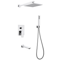 Душевой комплект ABBER Weiss Insel AF8017 скрытого монтажа с изливом, хром