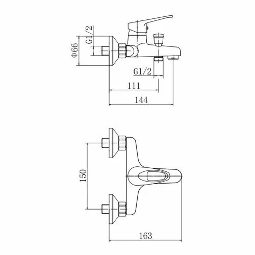 Смеситель для ванны FASHUN  A3050BLACK