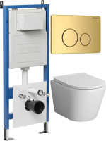 Комплект унитаза с инсталляцией Grossman Style 97.4478SQ.05.30M с клавишей смыва