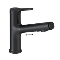 Смеситель для раковины с вытяжным изливом Am.Pm X-Joy F85B02922 черный матовый