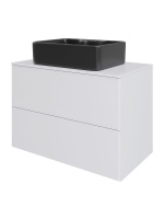 Тумба с раковиной подвесная 75 см, Orange Otto Ot-75TuMDF+B01-475MB белый глянец