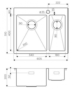 Мойка для кухни Omoikiri Akisame 60-2-IN-L 4993775