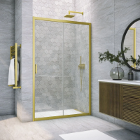 Душевая дверь Vegas Glass ZP Novo h2000 105 03 01 105 см, профиль золотой матовый, стекло прозрачное