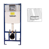 Комплект Инсталляция beWash для подвесного унитаза BW74 с кнопкой смыва Vago P05SZ, Свободная вставка/Хром  K500RZVP0500SEF00000