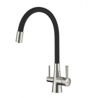 Смеситель для кухни Lemark Comfort с подключением к фильтру с питьевой водой LM3075BN-Black