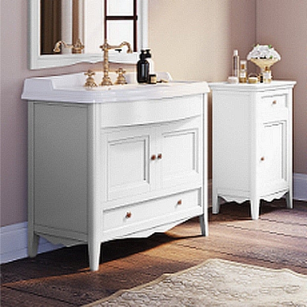 Тумба с раковиной белый 90 см Tiffany World Veronica Nuova VER3090-B+AR864bi*1KOMPLEKT