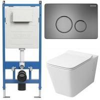 Комплект унитаза с инсталляцией Grossman Galaxy 97.4414S.05.42M с клавишей смыва