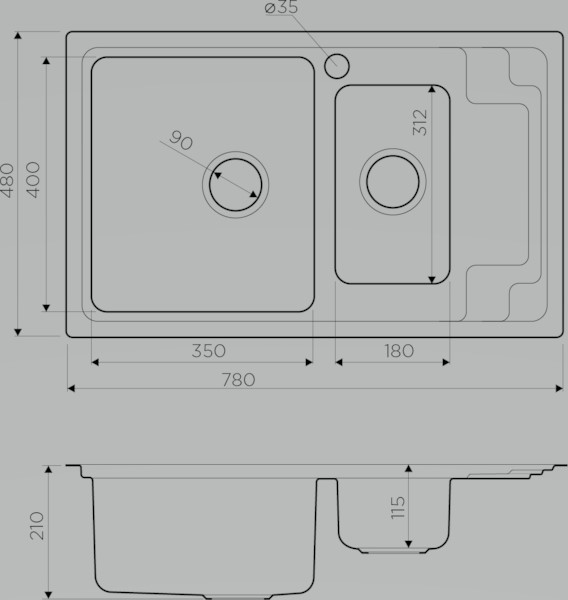 Мойка для кухни Omoikiri Mizu 78-2-IN 4973731