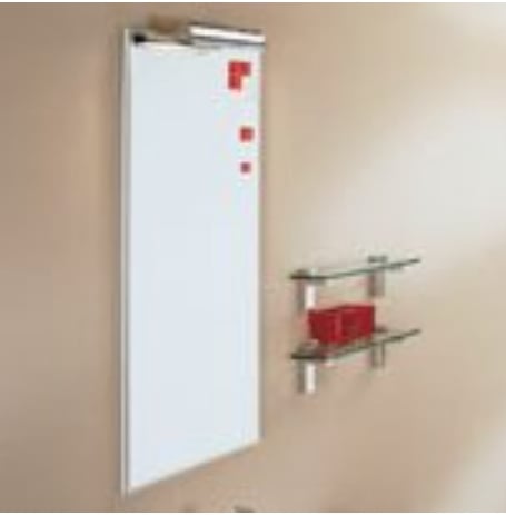 Зеркало Акватон Квадро бело-красное 1A100802KVZ30