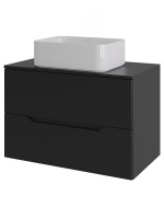 Тумба с раковиной подвесная 70 см, Orange Line Li-70TubMDF+B02-460W черный/белый