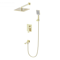 Душевая система встраиваемая WONZON & WOGHAND CUBE 2.0, брашированное золото WW-88087068-BG