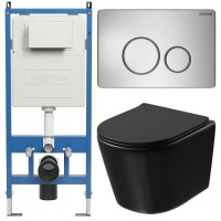 Комплект унитаза с инсталляцией Grossman Style 97.4477BMSQ.05.12M с клавишей смыва