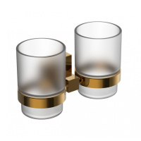 Два стакана для зубных щеток с держателем WONZON & WOGHAND POLO, темное золото WW-8928-DG