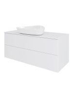 Тумба с раковиной подвесная 100 см, Orange Otto Ot-100TuMDF+B07-500W белый глянец