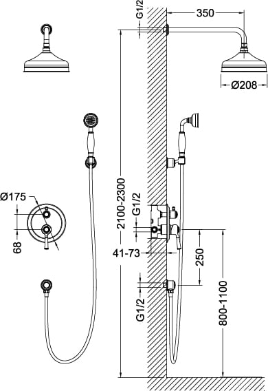 Душевая система Timo Arisa SX-5319/00SM chrome