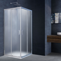 Душевой уголок Vincea  Alpha VSS-3AL900MT (90х90) хром, стекло текстурное