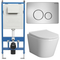 Комплект унитаза с инсталляцией Grossman Style 97.4478S.05.12M с клавишей смыва