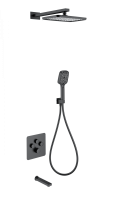 Душевая система с термостатом встраиваемая WONZON & WOGHAND, черный матовый WW-B4005-MB