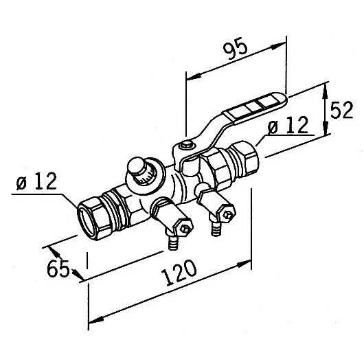 Oras 412012 Регулирующий клапан циркуляции горячей воды, DN 15, ∅Cu 12.