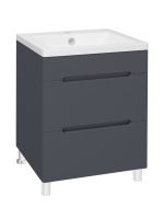 Тумба под раковину Runo Парма 60 2 ящика графит  (00-00001454)