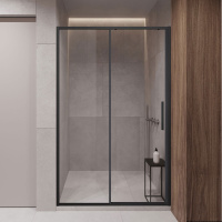 Душевая дверь Vincea Slim-U VDS-2SU120CLB, (120х200)  м.черный, стекло прозрачное