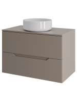 Тумба с раковиной подвесная 70 см, Orange Line Li-70TuLMDF+B09-360W латте/белый