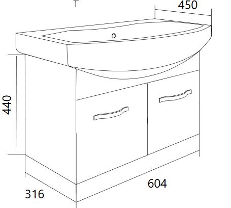 Тумба под раковину 1Marka  Вита 65П У50112
