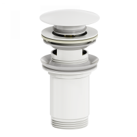 Донный клапан для раковины с переливом  WONZON & WOGHAND, белый матовый WW-88SS09-MW