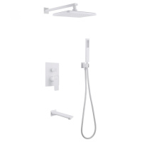 Душевой комплект ABBER Weiss Insel AF8017FW скрытого монтажа с изливом, белый матовый