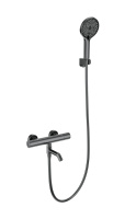 Смеситель для ванны с душем и термостатом WONZON & WOGHAND INN 1, темный графит WW-B3013-A1-BGG