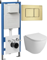 Комплект унитаза с инсталляцией Grossman Classic 97.4455SQ.04.32M с клавишей смыва