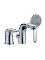 Смеситель на борт ванны однорычажный с душевым набором Orange M60-333cr хром