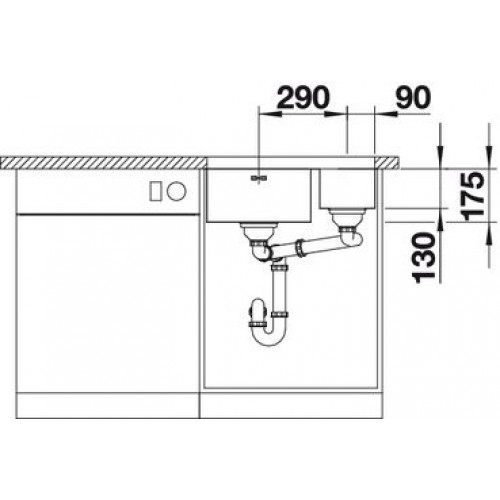 Кухонная мойка Blanco Ypsilon 550-U (с корзинчатым вентилем чаша слева) 518210