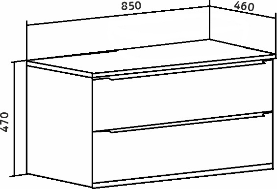 Тумба под раковину Runo подвесная серый дуб Мальта 85 (00-00001100)