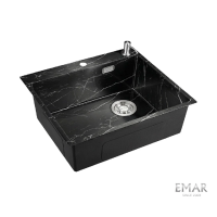 Кухонная мойка (56х50) EMAR EMB-560(TOP) Black Elegant