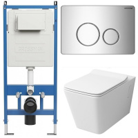 Комплект унитаза с инсталляцией Grossman Galaxy 97.4414S.05.10M с клавишей смыва