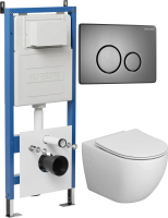 Комплект унитаза с инсталляцией Grossman Style 97.4411S.05.42M с клавишей смыва