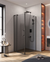 Душевой уголок (80х100) CEZARES SLIDER SLIDER-AH-1-100-80/90-GRIGIO-NERO