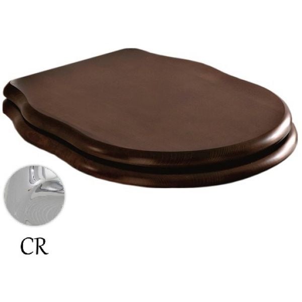 Сиденье для унитаза с микролифтом орех/хром Artceram Hermitage HEA004 71 noce/cr