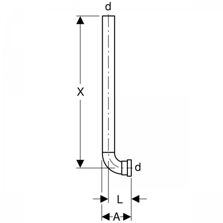 Промежуточный участок смывного патрубка Geberit: Черный 119.704.16.1