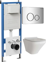 Комплект унитаза с инсталляцией Grossman Style 97.4440S.05.10M с клавишей смыва