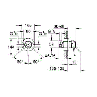 Готовое решение для гигиенического душа скрытого монтажа Grohe BauClassic 124434