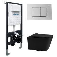 Комплект подвесной унитаз ABBER Rechteck AC1201MB-AC0105-AC0120