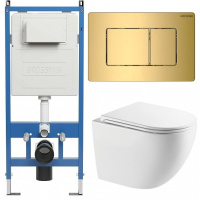 Комплект унитаза с инсталляцией Grossman Classic 97.4411SQC.04.30M с клавишей смыва