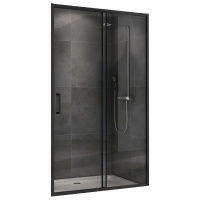 Душевая дверь (150х190) ABBER Schwarzer Diamant AG30150B5 черный, раздвижная